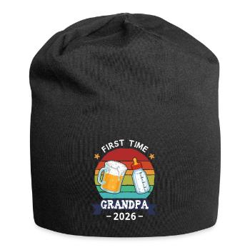 First Time Grandpa 2026 - Jersey-Beanie - Schwarz - Vorne