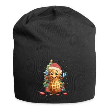 Erdnuss Weihnachtsmann Kinder Kind Weihnachten - Jersey-Beanie - Schwarz - Vorne