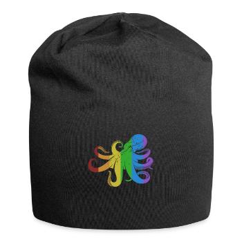 Octopus LGBT Rainbow Octopodes Octopoda - Jersey Beanie - black - Front