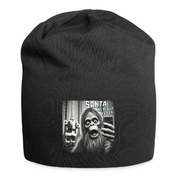 Bigfoot & Santa really exists Selfie Christmas - Jersey-Beanie - Schwarz - Vorne