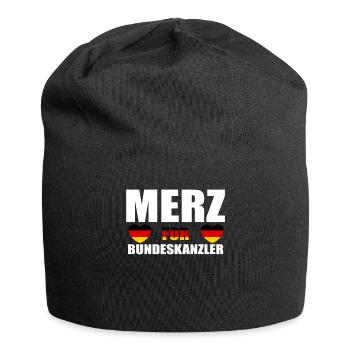 Merz for Bundeskanzler - Jersey-Beanie - Schwarz - Vorne