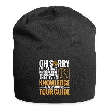 Oh, Tut Mir Leid, Ich Muss Den Punkt Verpasst - Jersey-Beanie - Schwarz - Vorne