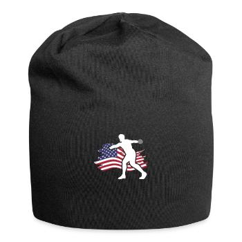 Lancer du disque Athlète Cadeau d’athlète - Bonnet en jersey - noir - Devant