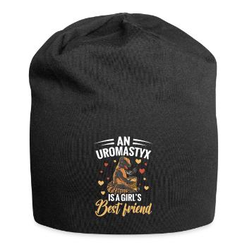 A uromastyx is a friend's best friend - Jersey Beanie - black - Front