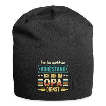 Opi BIN NICHT IM RUHESTAND BIN IM OPA DIENST - Jersey-Beanie - Schwarz - Vorne