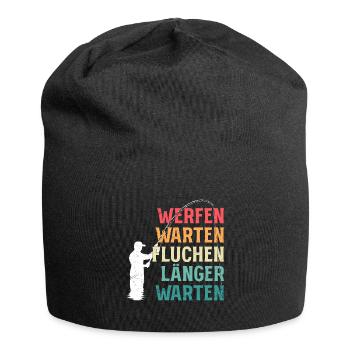 Angler WERFEN WARTEN FLUCHEN LÄNGER WARTEN - Jersey-Beanie - Schwarz - Vorne