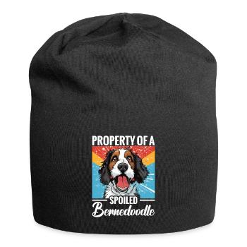 Property of a spoiled Bernedoodle - Jersey Beanie - black - Front