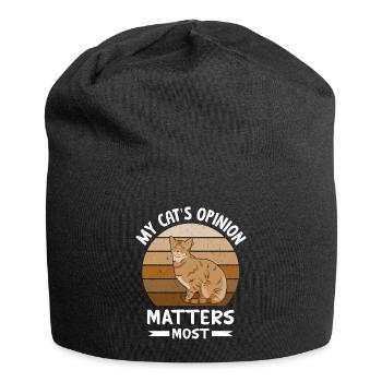 Funny cat saying - Jersey Beanie - black - Front