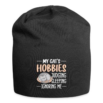 Funny cat saying - Jersey Beanie - black - Front