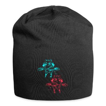 Giraffe Zoo Zootiere Giraffen - Jersey-Beanie - Schwarz - Vorne
