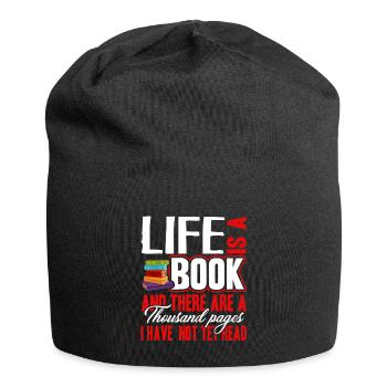 Book Life Is A Book - Jersey Beanie - black - Front