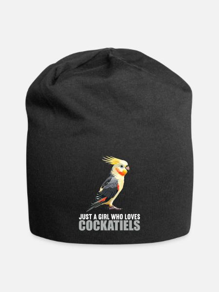 Cockatiel Nymphensittiche Nymphensittich - Jersey-Beanie - Schwarz
