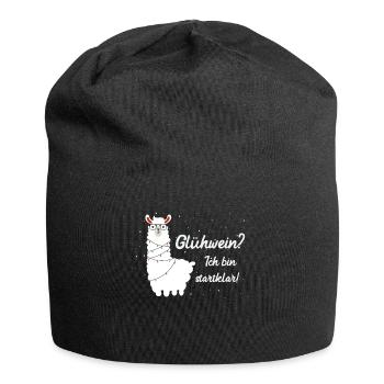 Glühwein ICH BIN STARTKLAR! Glühweinstand - Jersey-Beanie - Schwarz - Vorne