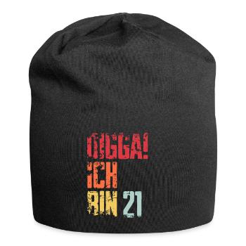 21. Geburtstag 21 Jahre Geschenk Spruch - Jersey-Beanie - Schwarz - Vorne