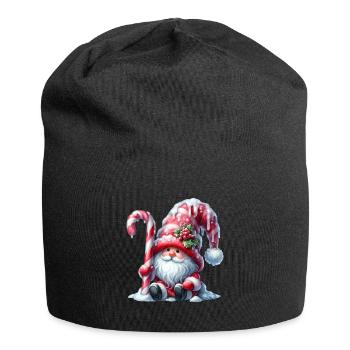 Weihnachtlicher Wichtel Mit Zuckerstange Und - Jersey-Beanie - Schwarz - Vorne