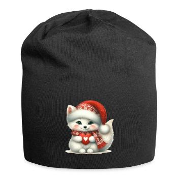 Niedlicher Weihnachtsfuchs Mit Herz - Jersey-Beanie - Schwarz - Vorne