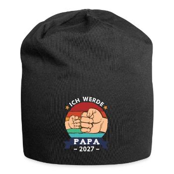 Ich werde Papa 2027 Schwangerschaft Werdender Papa - Jersey-Beanie - Schwarz - Vorne