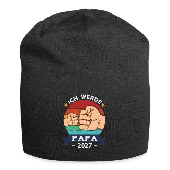 Ich werde Papa 2027 Schwangerschaft Werdender Papa - Jersey-Beanie - Anthrazit - Vorne