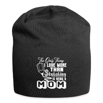 Sketching Love Sketching And Being A Mom - Jersey Beanie - black - Front