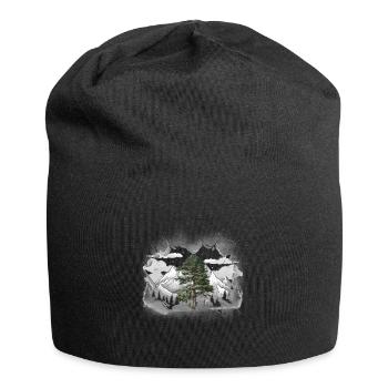 Nature Mountains Mountains Mountain Mountaineers Hike - Jersey Beanie - black - Front