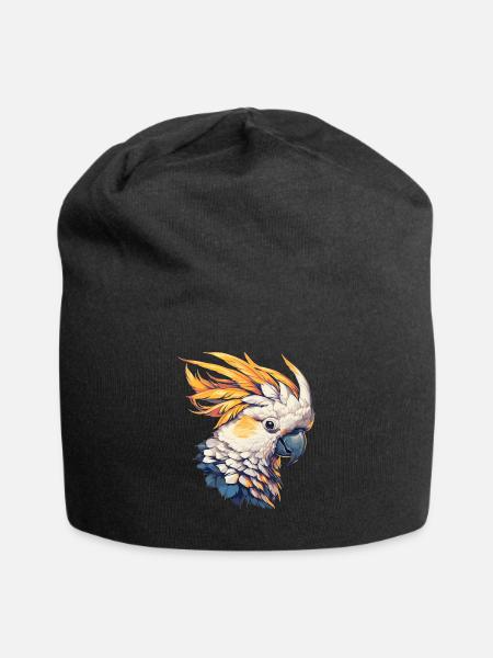 Cockatoo Kakadus Kakadu - Jersey-Beanie - Schwarz