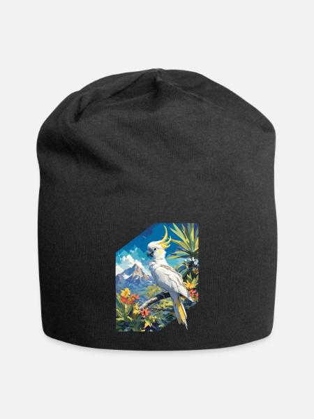 Cockatoo Kakadus Kakadu - Jersey-Beanie - Schwarz