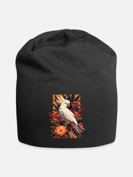 Cockatoo Kakadus Kakadu - Jersey-Beanie - Schwarz