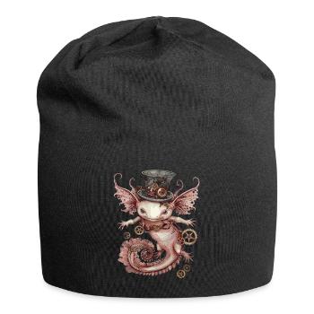 Steampunk Axolotl - Jersey-Beanie - Schwarz - Vorne
