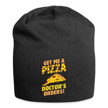 Witziger Pizza Spruch - Jersey-Beanie - Schwarz - Vorne