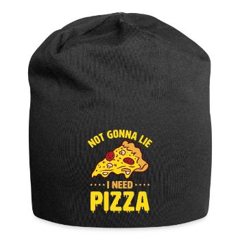 Funny pizza saying - Jersey Beanie - black - Front