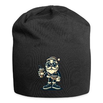 Snob Santa Claus Cool With Drink - Jersey Beanie - black - Front