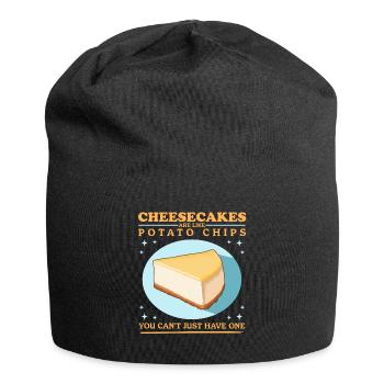 Käsekuchen Cheesecake Quarkkuchen Geschenke - Jersey-Beanie - Schwarz - Vorne