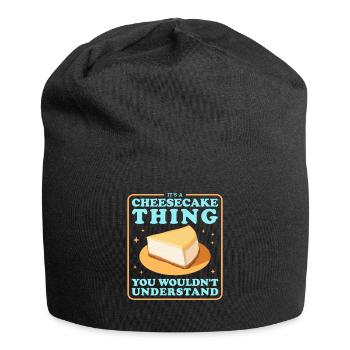 Käsekuchen Cheesecake Geschenke - Jersey-Beanie - Schwarz - Vorne