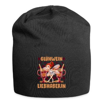 GLÜHWEIN LIEBHABERIN Lustiges Weihnachtsmarkt - Jersey-Beanie - Schwarz - Vorne