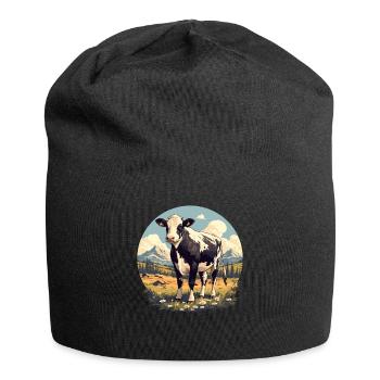 Kühe Kuh - Jersey-Beanie - Schwarz - Vorne