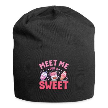 Cake Baker Meet Me For A Sweet Cupcake - Jersey Beanie - black - Front