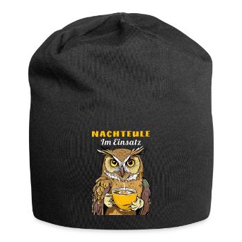 NACHTEULE IM EINSATZ - Jersey-Beanie - Schwarz - Vorne
