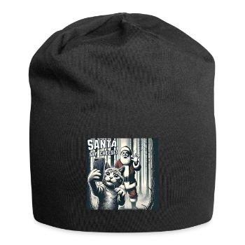 Chats Selfie Père Noël - Bonnet en jersey - noir - Devant