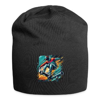 Skater on the Skateboarder Design Skatebording - Jersey Beanie - black - Front