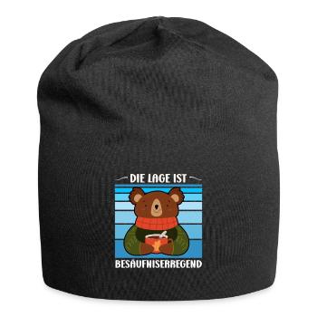 Glühwein DIE LAGE IST BESORGNISERREGEND Lustiges - Jersey-Beanie - Schwarz - Vorne