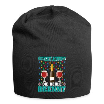 ADVENT ADVENT DIE KEHLE BRENNT Lustiges Glühwein - Jersey-Beanie - Schwarz - Vorne