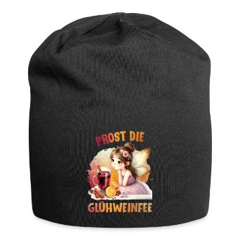 Glühwein PROST DIE GLÜHWEINFEE Lustiges - Jersey-Beanie - Schwarz - Vorne