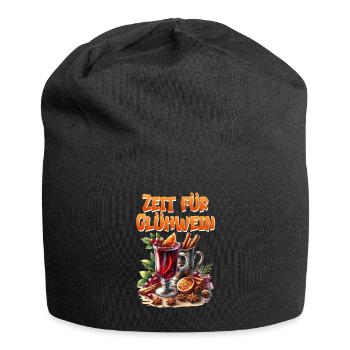Glühweinstand ZEIT FÜR GLÜHWEIN Lustiges - Jersey-Beanie - Schwarz - Vorne