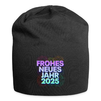 Silvester HAPPY NEW YEAR 2025 Silvester Party - Jersey-Beanie - Schwarz - Vorne
