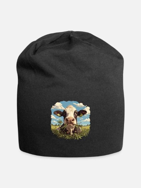 Kühe Kuh - Jersey-Beanie - Schwarz