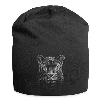 Panthère Portrait Faune Jungle - Bonnet en jersey - noir - Devant