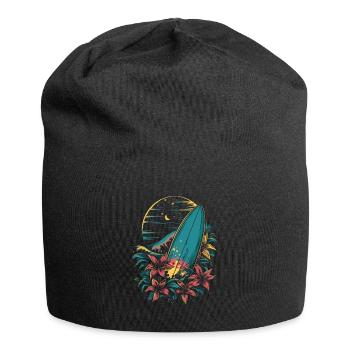 Surfbrett Cartoon - Jersey-Beanie - Schwarz - Vorne