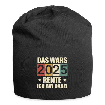 Rentner 2025 - Jersey-Beanie - Schwarz - Vorne