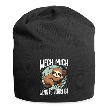 Weck Mich Wenn Alles Vorbei Ist / Langschläfer - Jersey-Beanie - Schwarz - Vorne
