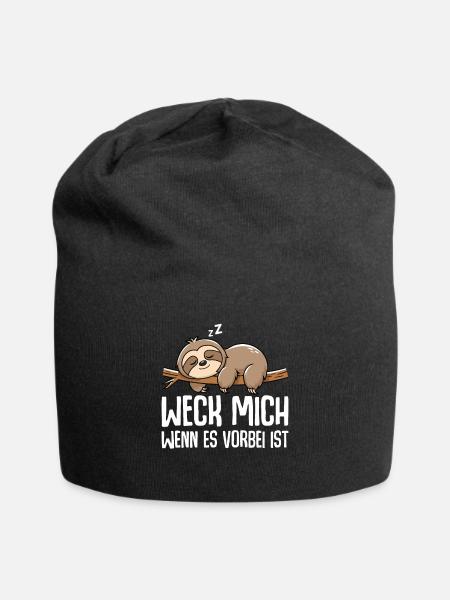 Weck Mich Wenn Alles Vorbei Ist / Langschläfer - Jersey-Beanie - Schwarz